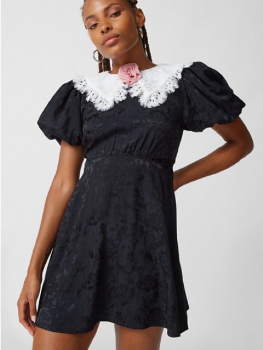 NWT For Love & Lemons Yasmin Collared Floral Mini Dress Size XS